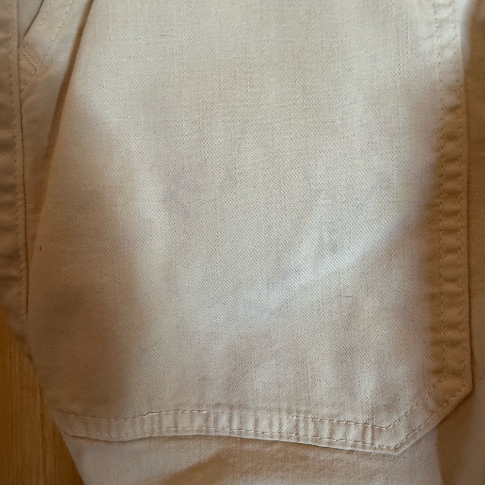 MOTHER Denim The Wrapper Patch Springy Ankle Jeans in Chalk Tapioca - Sz 30 - Picture 13 of 14